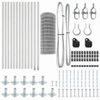Fence with Post Silver 0.6 x 25 m Steel