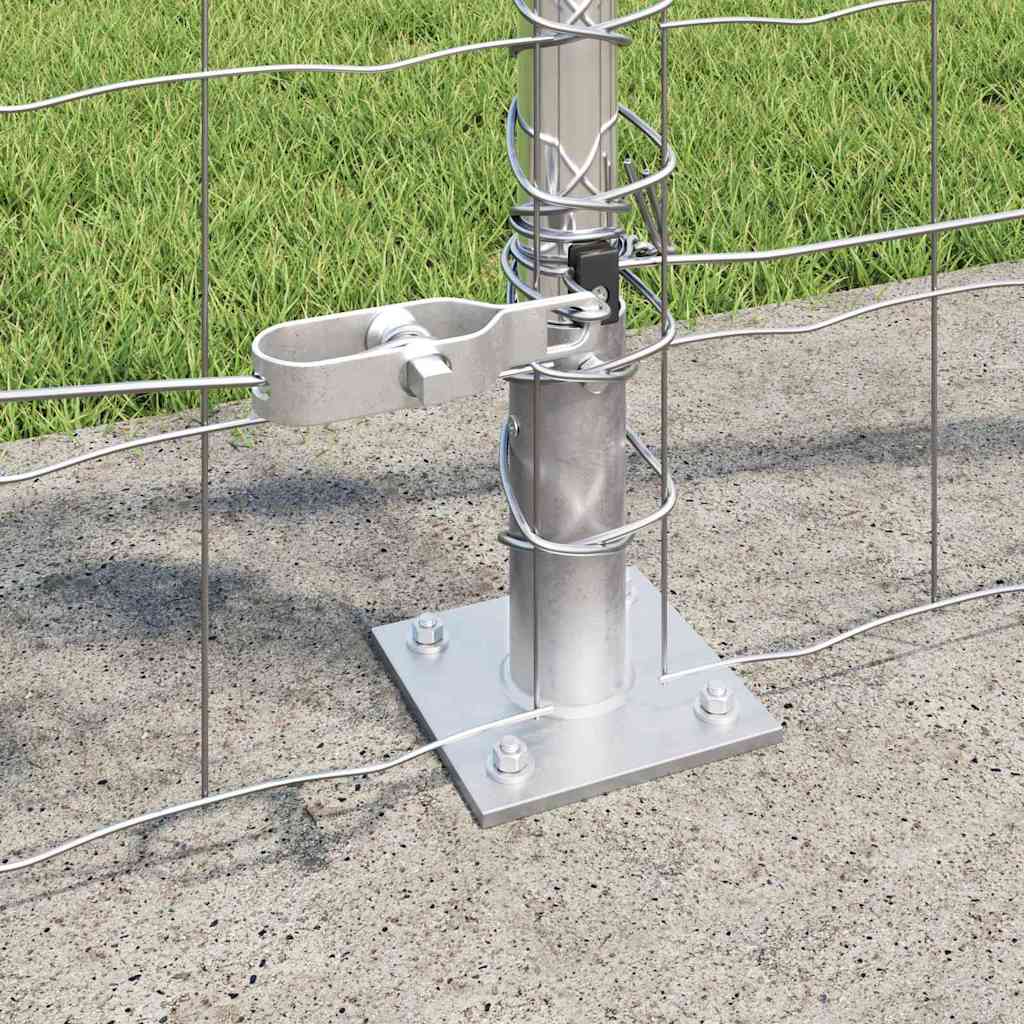 Fence with Posts Silver 0.8 x 25 m Steel