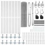 Fence with Posts Silver 0.8 x 25 m Steel