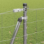 Fence with Posts Silver 1.2 x 25 m Steel