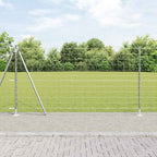 Fence with Posts Silver 1.2 x 25 m Steel