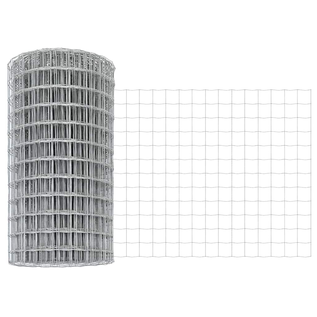 Fence with Post Silver 0.4 x 50 m Steel