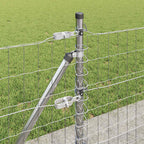 Fence with Post Silver 0.6 x 50 m Steel
