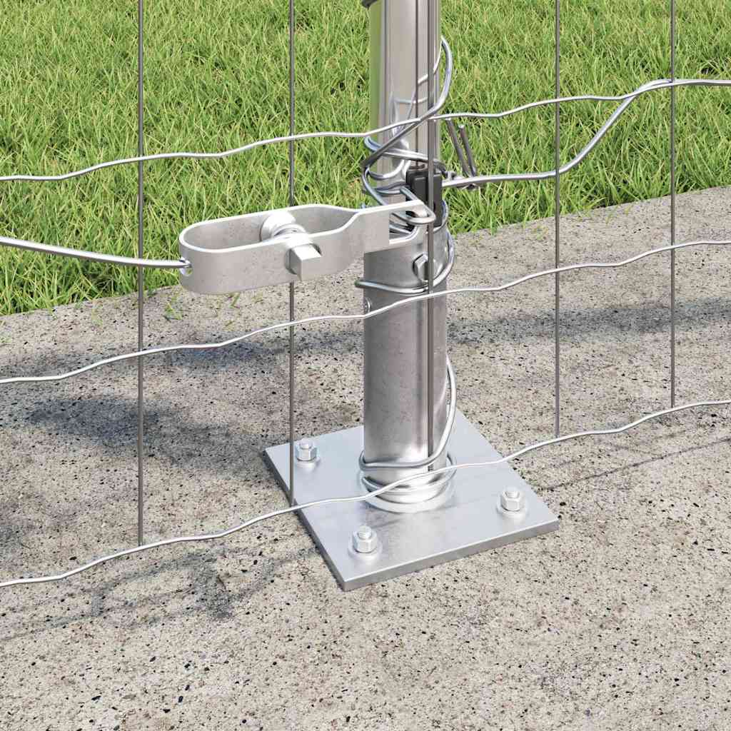 Fence with Post Silver 0.8 x 10 m Steel