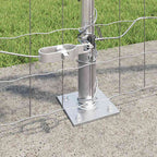 Fence with Post Silver 0.8 x 10 m Steel