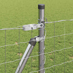 Fence with Post Silver 0.8 x 10 m Steel