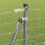 Fence with Post Silver 1.2 x 10 m Steel