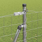 Fence with Post Silver 1.5 x 10 m Steel