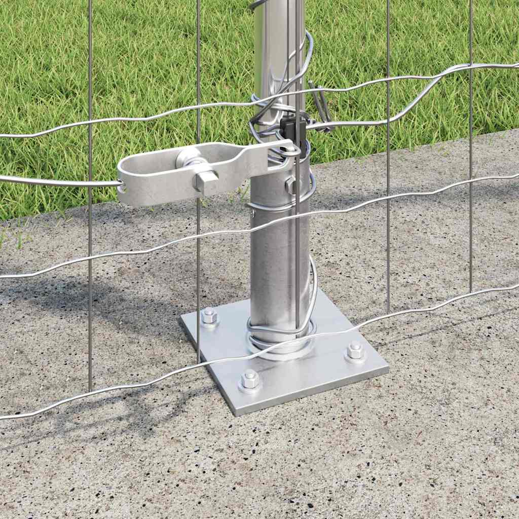 Fence with Post Silver 1.6 x 10 m Steel