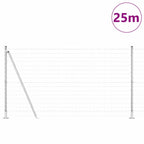 Fence with Post Silver 1.2 x 25 m Steel