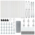 Fence with Post Silver 0.4 x 50 m Steel