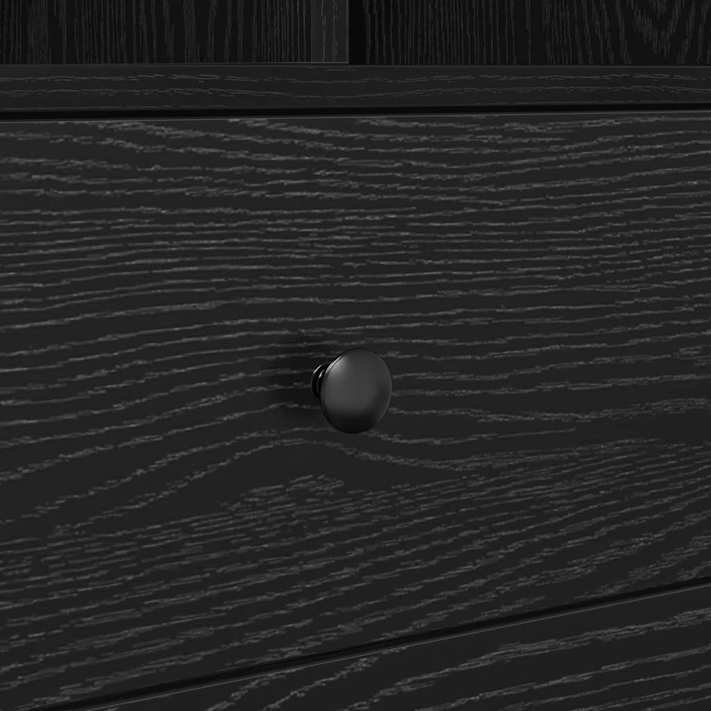 Highboard with Drawer Black Oak 45.5 x 34 x 127 cm