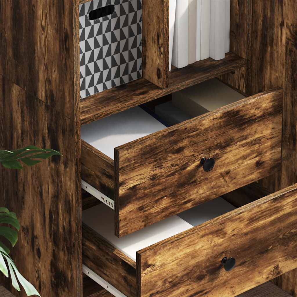 Highboard with Drawer Smoked Oak 45.5 x 34 x 127 cm