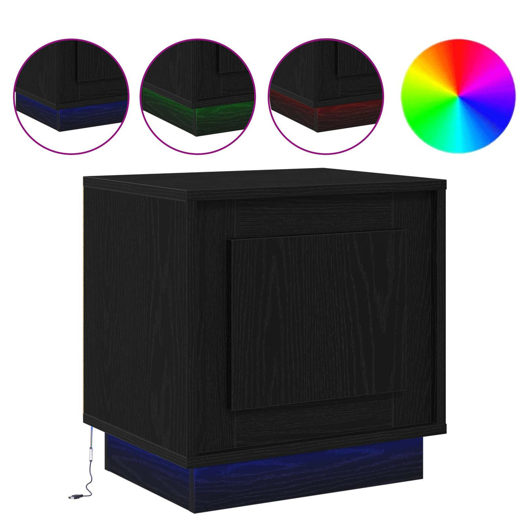 Bedside Cabinet Black 44 x 34.5 x 45 cm Engineered Wood