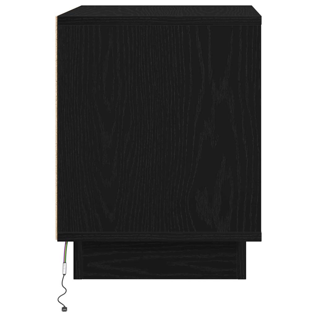 Bedside Cabinet Black 44 x 34.5 x 45 cm Engineered Wood