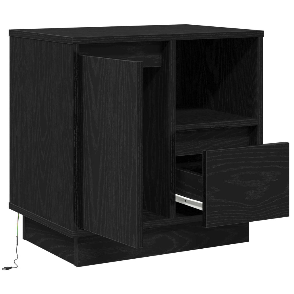 Bedside Cabinet Black Oak 50 x 34.5 x 50 cm Engineered wood