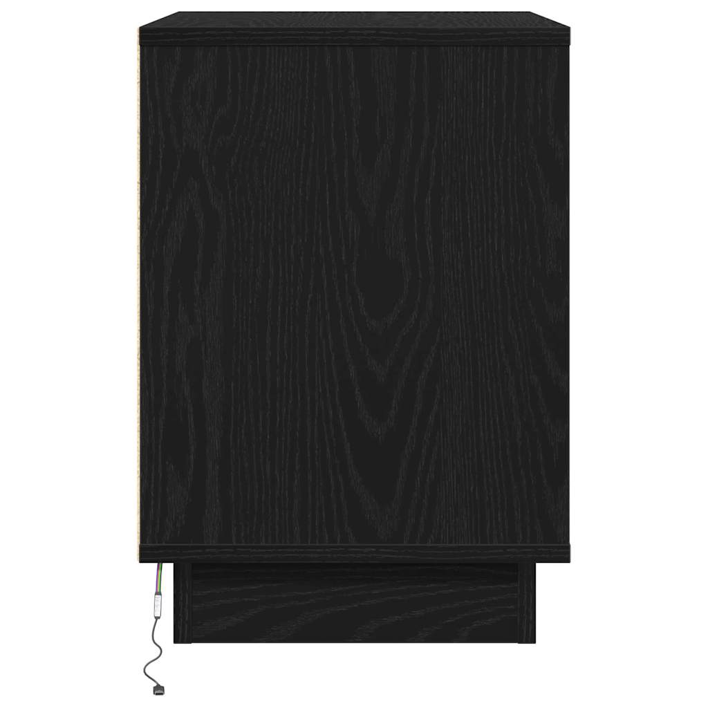 Bedside Cabinet Black Oak 50 x 34.5 x 50 cm Engineered wood