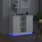 LED Sideboard White 90 x 32 x 75 cm Engineered Wood