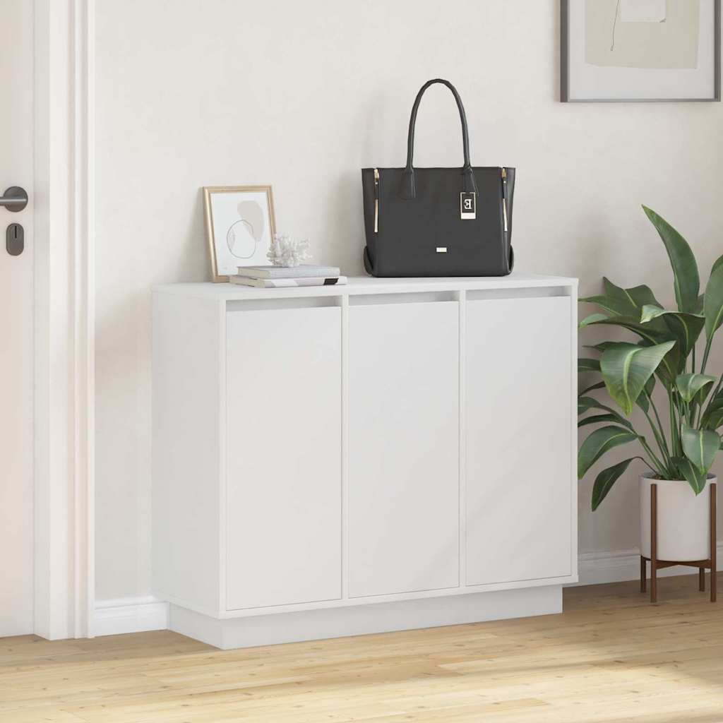 LED Sideboard White 90 x 32 x 75 cm Engineered Wood