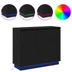 LED Sideboard Black Oak 90 x 32 x 75 cm Engineered Wood