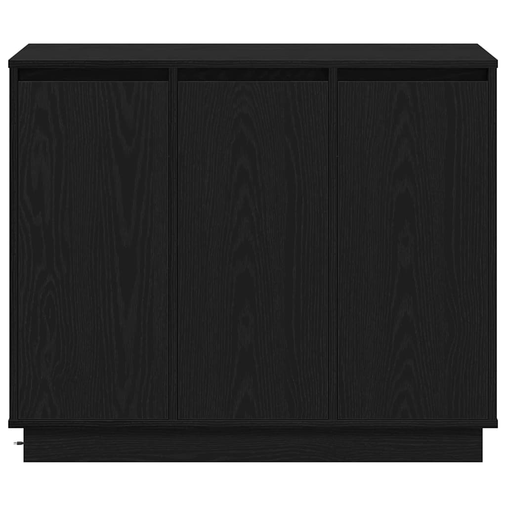 LED Sideboard Black Oak 90 x 32 x 75 cm Engineered Wood