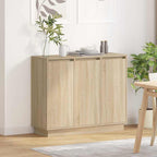 LED Sideboard Sonoma Oak 90 x 32 x 75 cm Engineered Wood