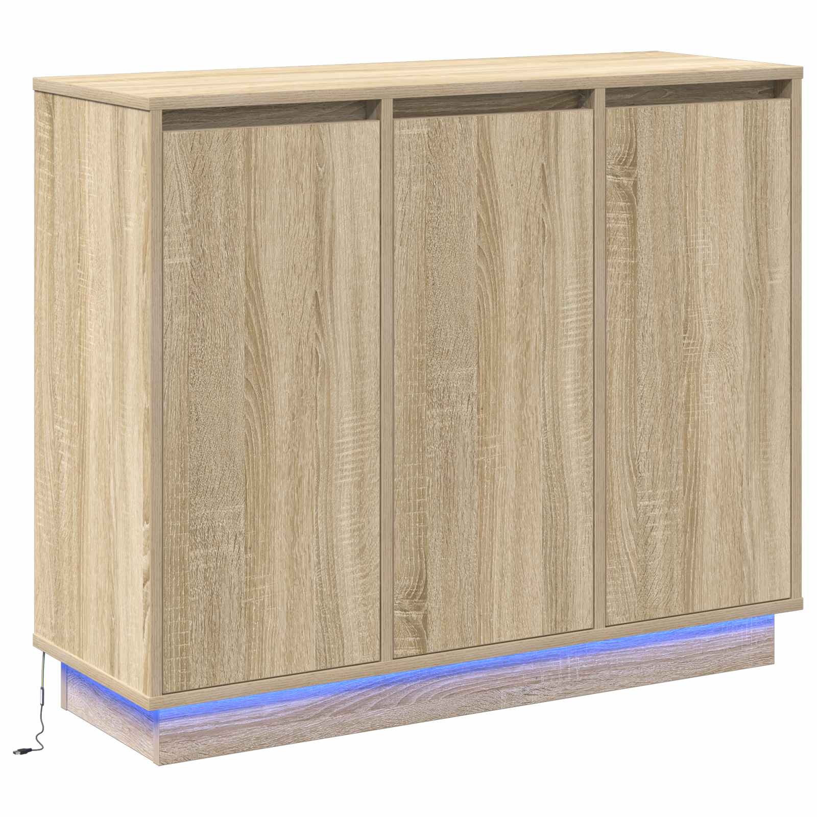 LED Sideboard Sonoma Oak 90 x 32 x 75 cm Engineered Wood