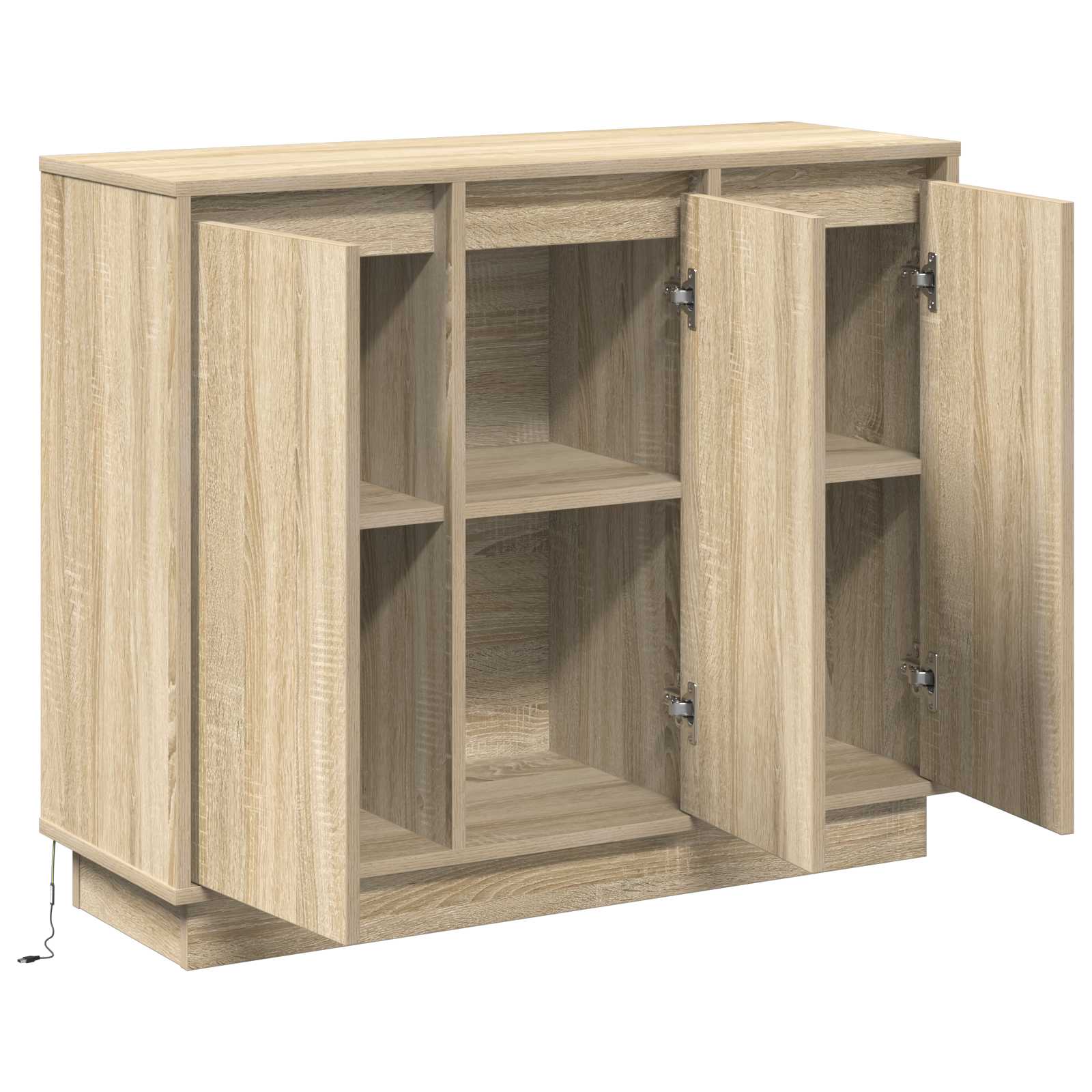 LED Sideboard Sonoma Oak 90 x 32 x 75 cm Engineered Wood