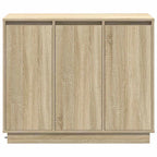 LED Sideboard Sonoma Oak 90 x 32 x 75 cm Engineered Wood