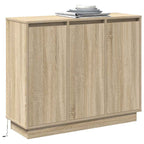 LED Sideboard Sonoma Oak 90 x 32 x 75 cm Engineered Wood