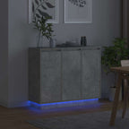 LED Sideboard Concrete Grey 90 x 32 x 75 cm Engineered Wood