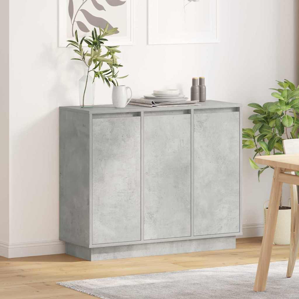 LED Sideboard Concrete Grey 90 x 32 x 75 cm Engineered Wood