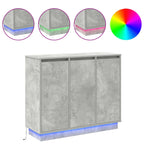 LED Sideboard Concrete Grey 90 x 32 x 75 cm Engineered Wood