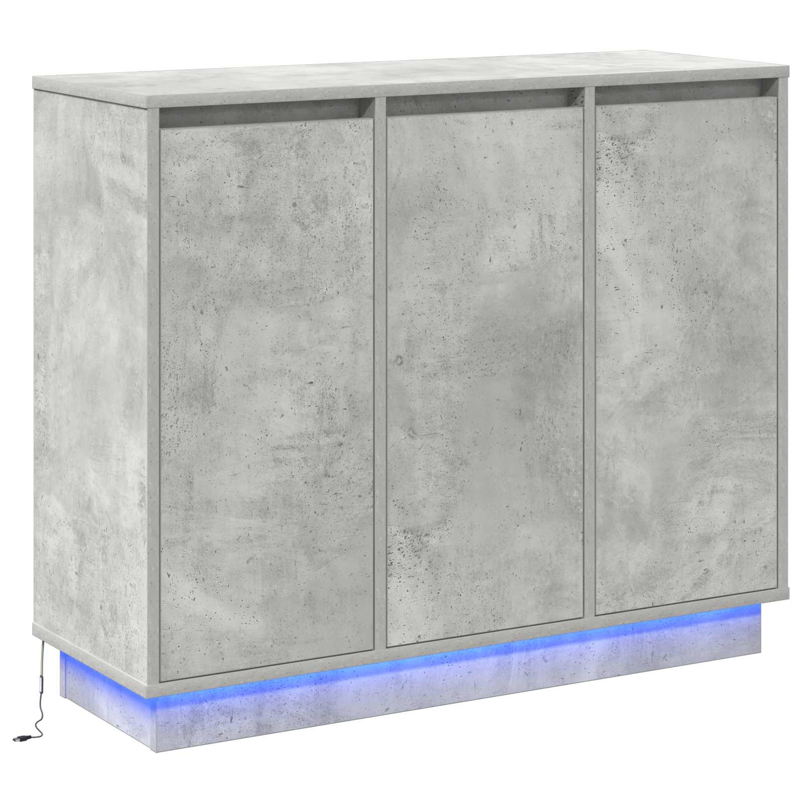 LED Sideboard Concrete Grey 90 x 32 x 75 cm Engineered Wood