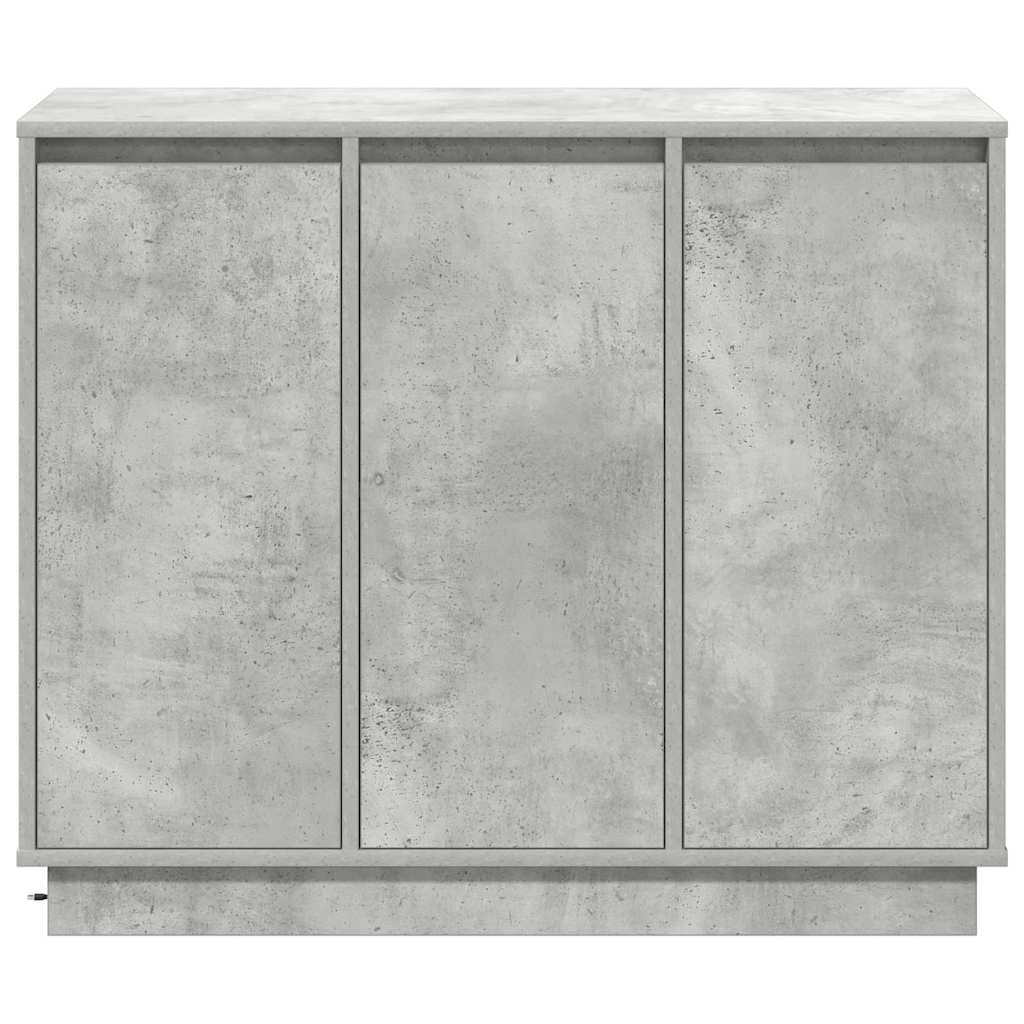 LED Sideboard Concrete Grey 90 x 32 x 75 cm Engineered Wood