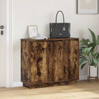 LED Sideboard Smoked Oak 90 x 32 x 75 cm Engineered Wood