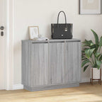 LED Sideboard Grey Sonoma 90 x 32 x 75 cm Engineered Wood