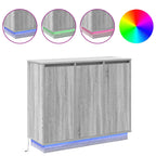 LED Sideboard Grey Sonoma 90 x 32 x 75 cm Engineered Wood