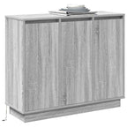 LED Sideboard Grey Sonoma 90 x 32 x 75 cm Engineered Wood