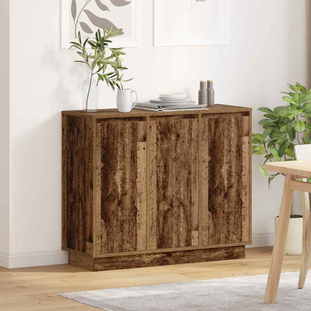 LED Sideboard Old Wood 90 x 32 x 75 cm Engineered Wood