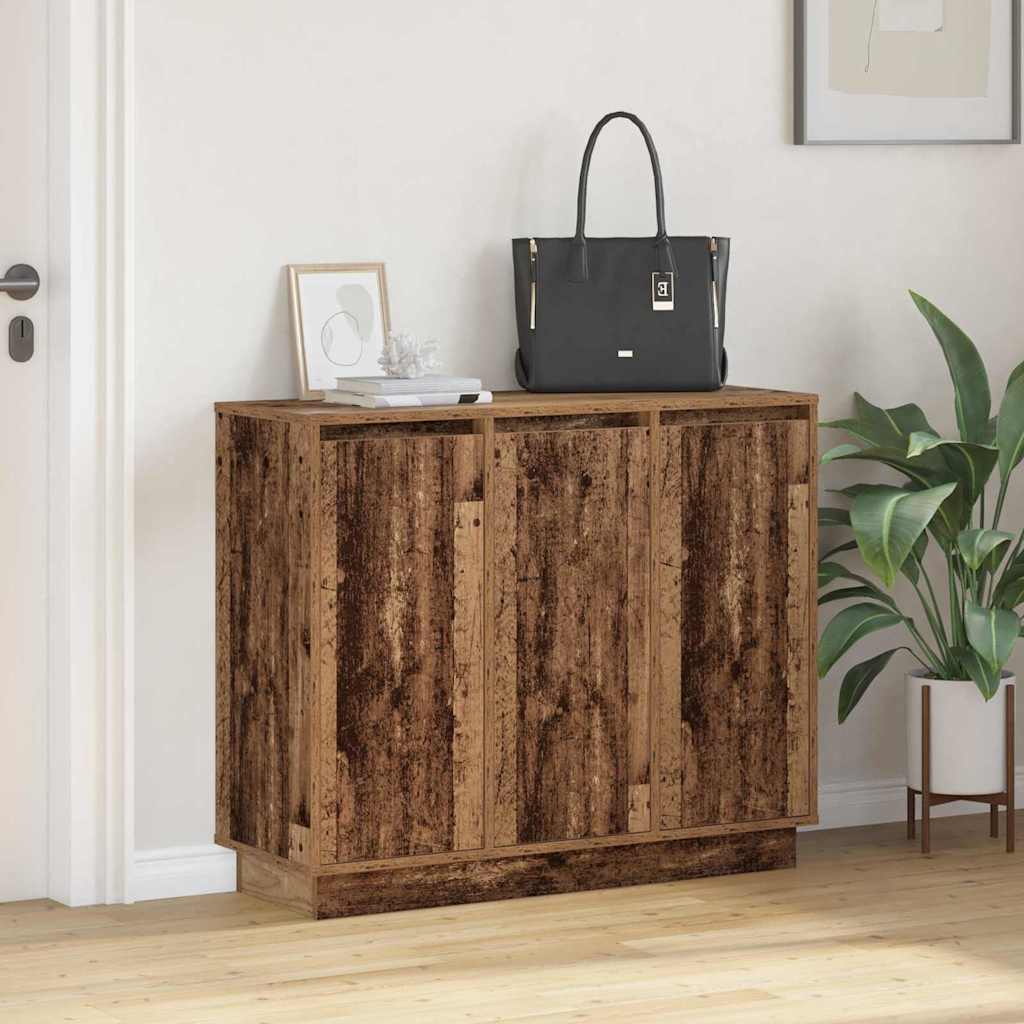 LED Sideboard Old Wood 90 x 32 x 75 cm Engineered Wood