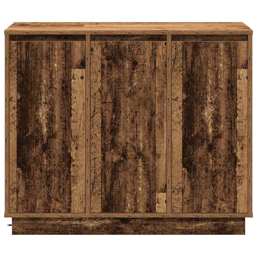 LED Sideboard Old Wood 90 x 32 x 75 cm Engineered Wood