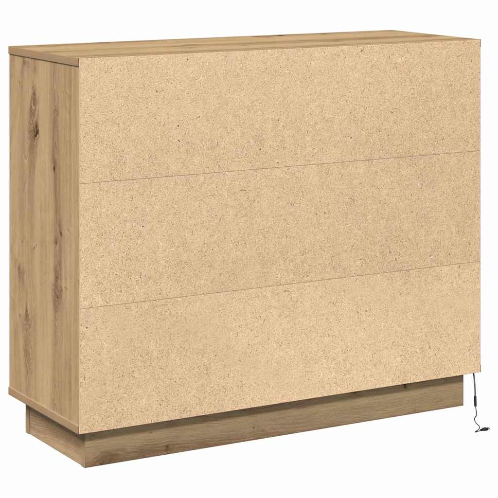 LED Sideboard Artisan Oak 90 x 32 x 75 cm Engineered Wood