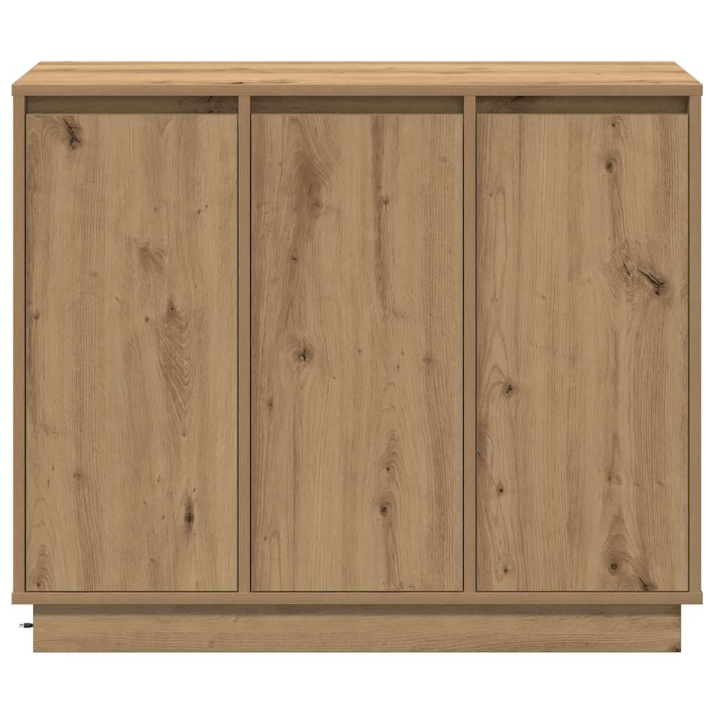 LED Sideboard Artisan Oak 90 x 32 x 75 cm Engineered Wood
