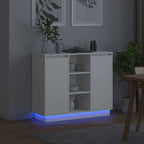 LED Sideboard White 90 x 32 x 75 cm Engineered Wood