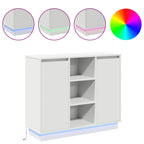 LED Sideboard White 90 x 32 x 75 cm Engineered Wood