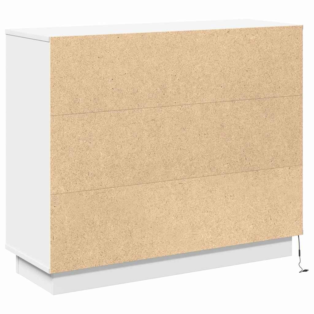 LED Sideboard White 90 x 32 x 75 cm Engineered Wood