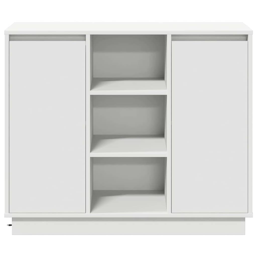 LED Sideboard White 90 x 32 x 75 cm Engineered Wood