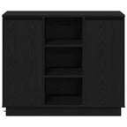 LED Sideboard Black Oak 90 x 32 x 75 cm Engineered Wood