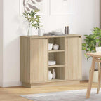 LED Sideboard Sonoma Oak 90 x 32 x 75 cm Engineered Wood